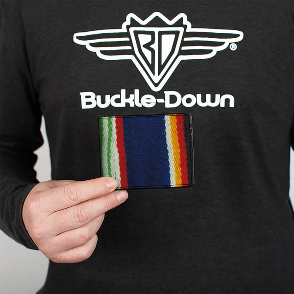 Buckle-Down Bi-Fold Wallet - Zarape2 Vertical Multi Color Stripe