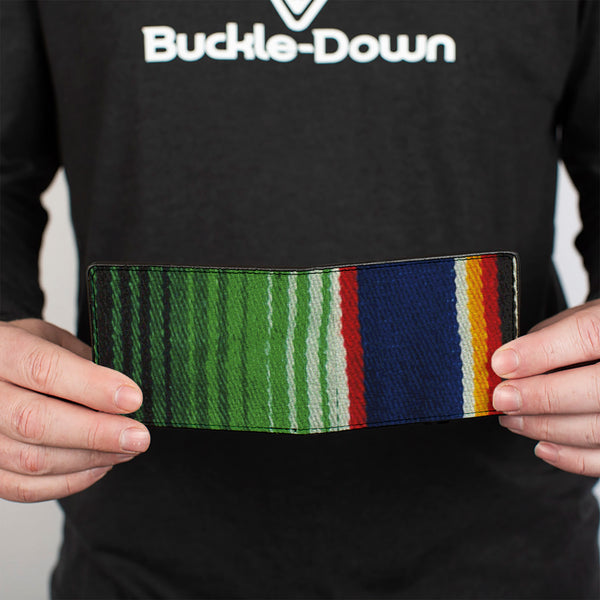 Buckle-Down Bi-Fold Wallet - Zarape2 Vertical Multi Color Stripe
