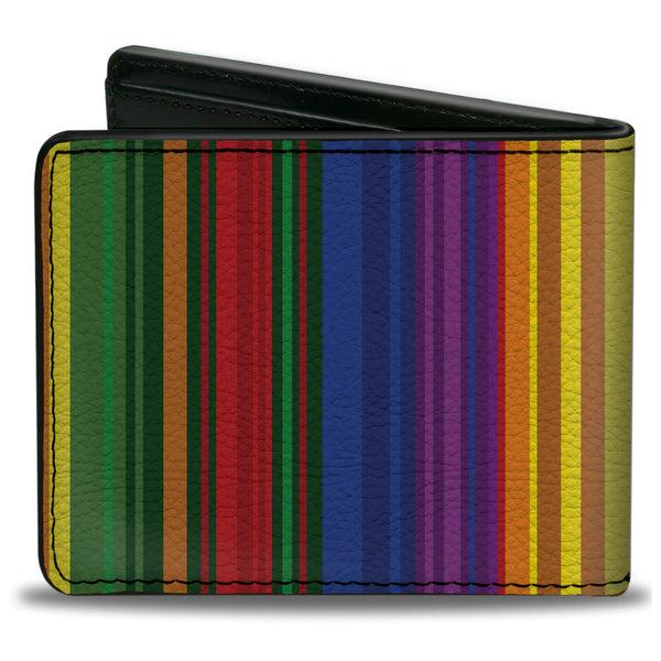 Buckle-Down Bi-Fold Wallet - Zarape8 Vertical Multi Color Stripe
