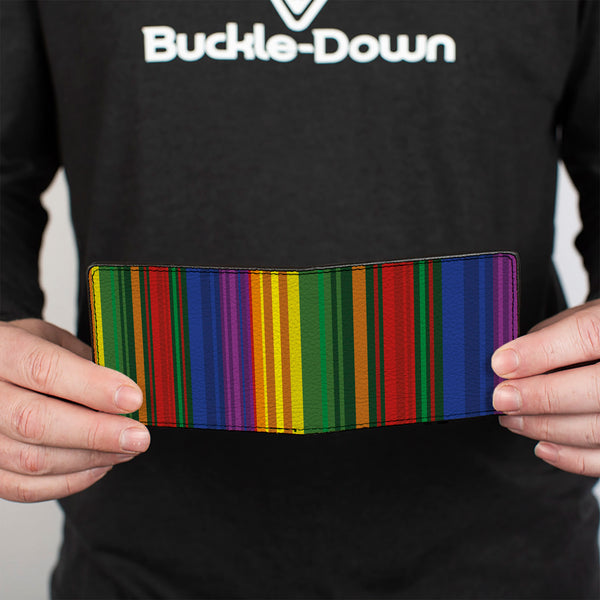 Buckle-Down Bi-Fold Wallet - Zarape8 Vertical Multi Color Stripe