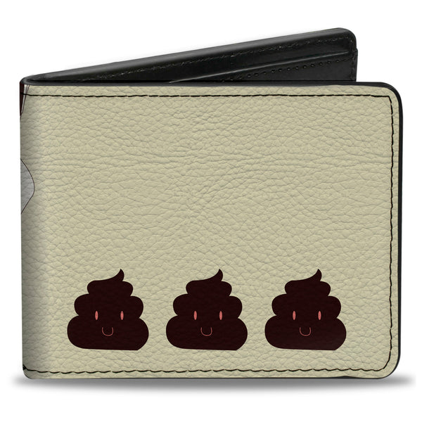 Buckle-Down Bi-Fold Wallet - Zebra Poops Off-White Black