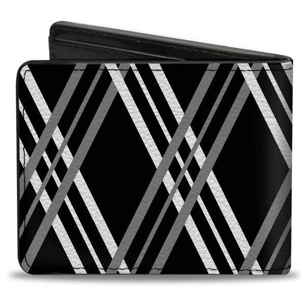 Buckle-Down Bi-Fold Wallet - Zig Zag Black Gray White