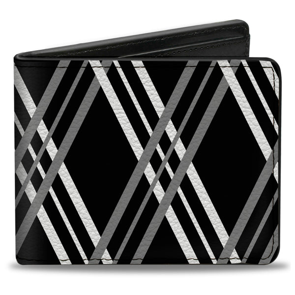 Buckle-Down Bi-Fold Wallet - Zig Zag Black Gray White