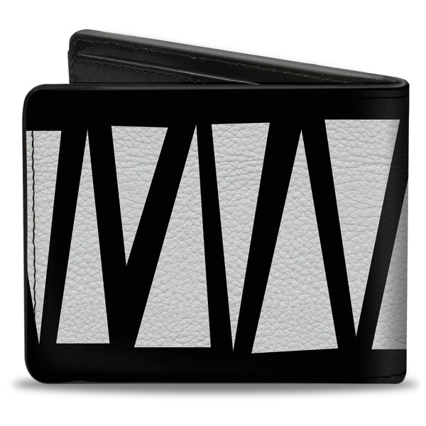 Buckle-Down Bi-Fold Wallet - Zig Zag Doodle Black White