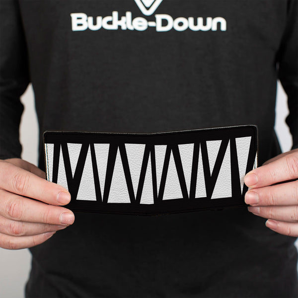 Buckle-Down Bi-Fold Wallet - Zig Zag Doodle Black White