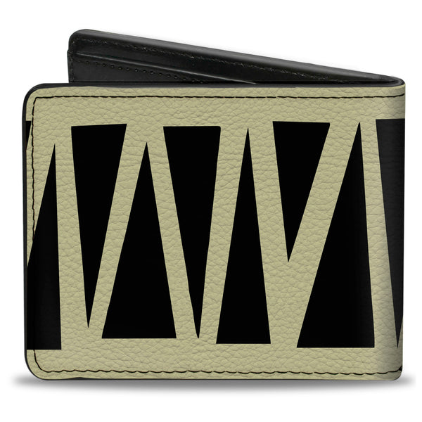 Buckle-Down Bi-Fold Wallet - Zig Zag Doodle Cream Black