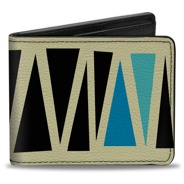 Buckle-Down Bi-Fold Wallet - Zig Zag Doodle Cream Black Blues
