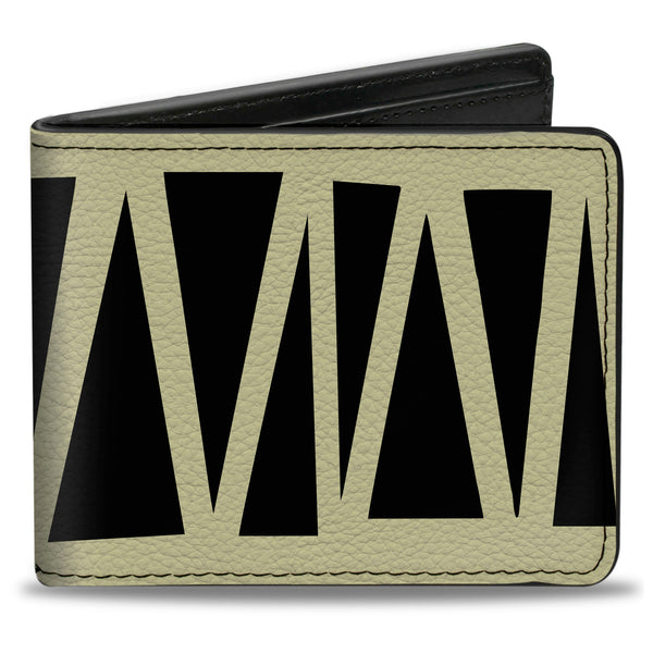 Buckle-Down Bi-Fold Wallet - Zig Zag Doodle Cream Black