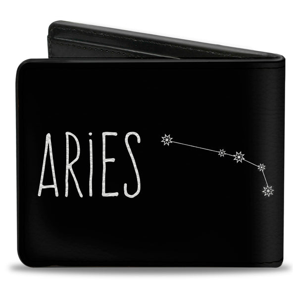 Buckle-Down Bi-Fold Wallet - Zodiac ARIES Constellation Black White