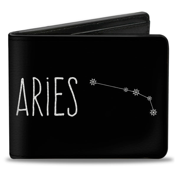 Buckle-Down Bi-Fold Wallet - Zodiac ARIES Constellation Black White