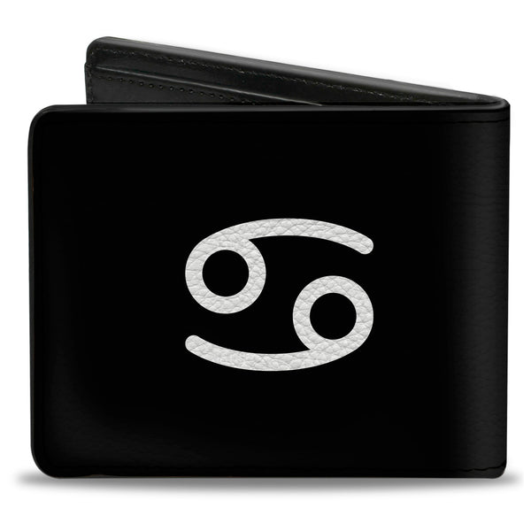 Buckle-Down Bi-Fold Wallet - Zodiac CANCER Symbol Black White