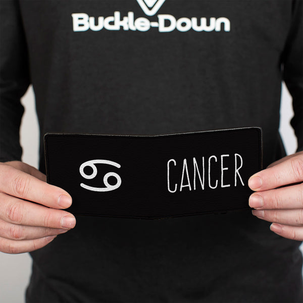 Buckle-Down Bi-Fold Wallet - Zodiac CANCER Symbol Black White