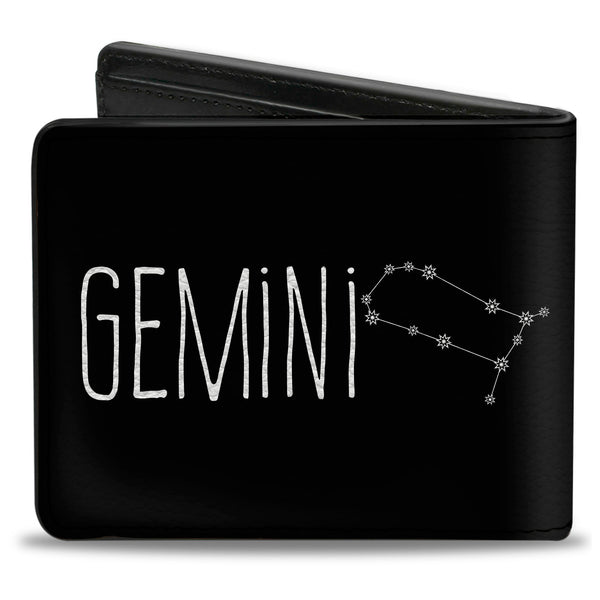 Buckle-Down Bi-Fold Wallet - Zodiac GEMINI Constellation Black White