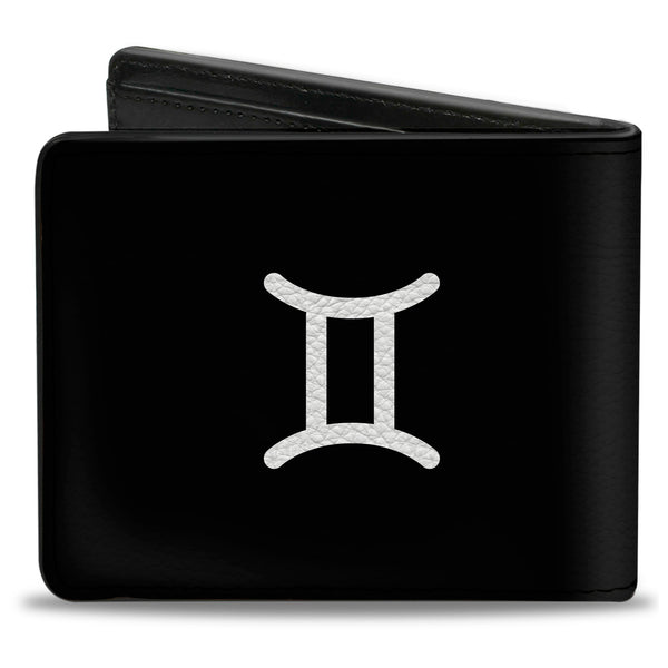 Buckle-Down Bi-Fold Wallet - Zodiac GEMINI Symbol Black White