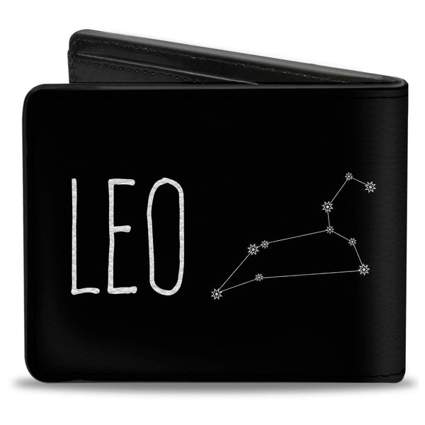 Buckle-Down Bi-Fold Wallet - Zodiac LEO Constellation Black White