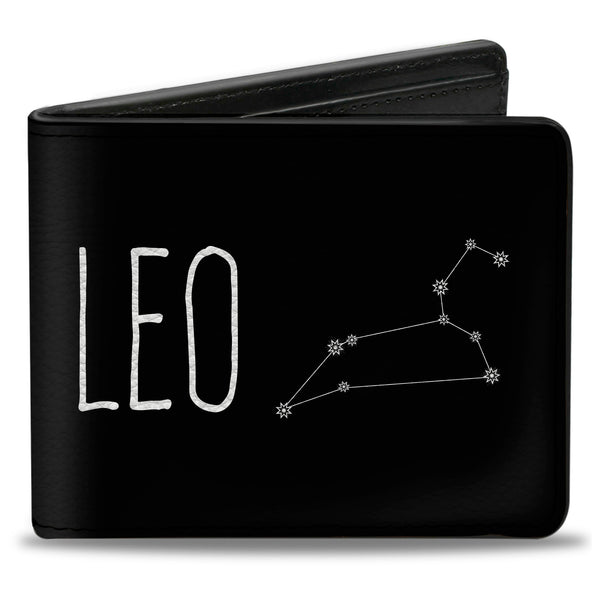 Buckle-Down Bi-Fold Wallet - Zodiac LEO Constellation Black White
