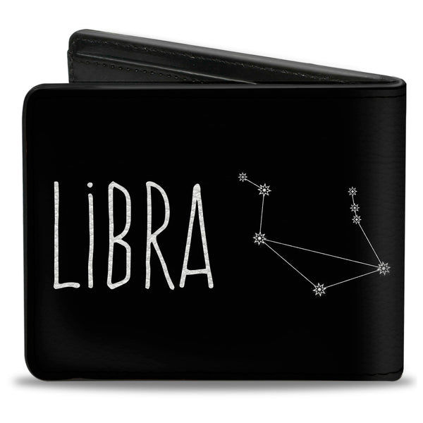 Buckle-Down Bi-Fold Wallet - Zodiac LIBRA Constellation Black White