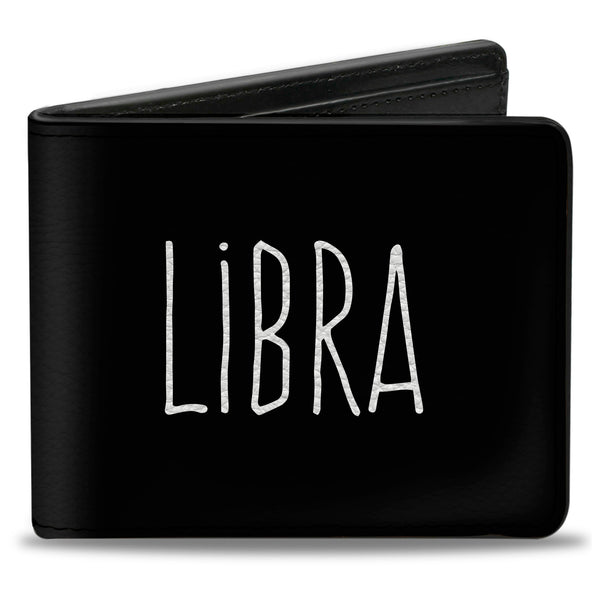 Buckle-Down Bi-Fold Wallet - Zodiac LIBRA Symbol Black White