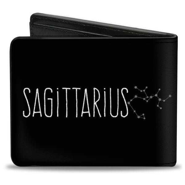 Buckle-Down Bi-Fold Wallet - Zodiac SAGITTARIUS Constellation Black White