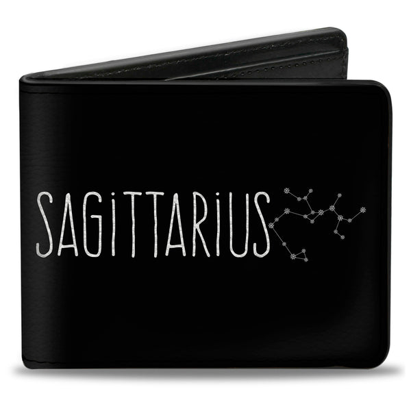 Buckle-Down Bi-Fold Wallet - Zodiac SAGITTARIUS Constellation Black White