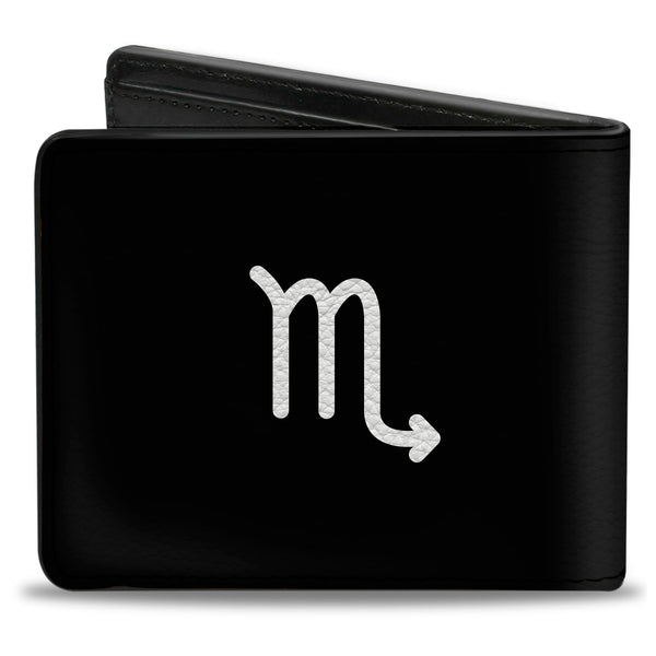 Buckle-Down Bi-Fold Wallet - Zodiac SCORPIO Symbol Black White