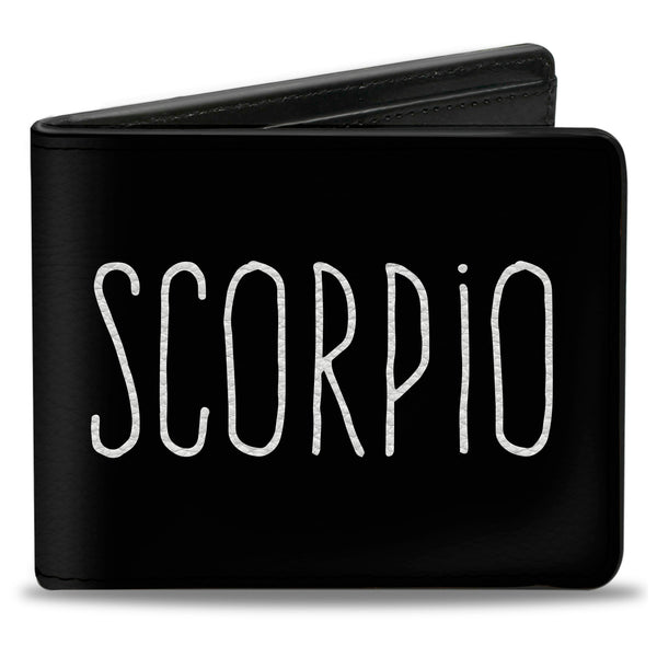Buckle-Down Bi-Fold Wallet - Zodiac SCORPIO Symbol Black White