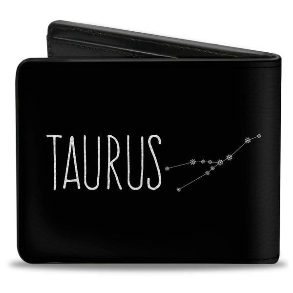 Buckle-Down Bi-Fold Wallet - Zodiac TAURUS Constellation Black White