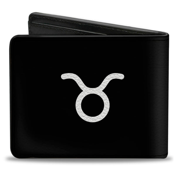 Buckle-Down Bi-Fold Wallet - Zodiac TAURUS Symbol Black White