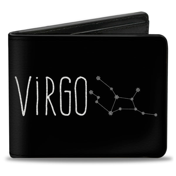 Buckle-Down Bi-Fold Wallet - Zodiac VIRGO Constellation Black White