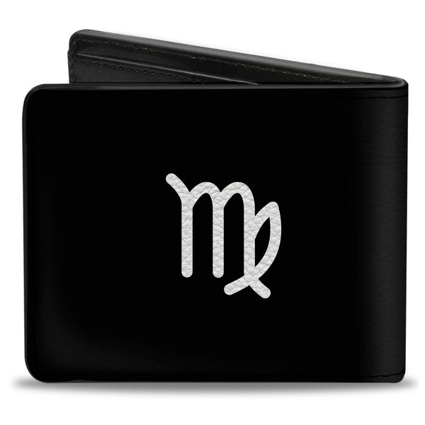 Buckle-Down Bi-Fold Wallet - Zodiac VIRGO Symbol Black White
