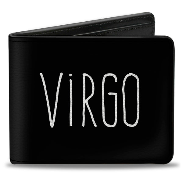Buckle-Down Bi-Fold Wallet - Zodiac VIRGO Symbol Black White