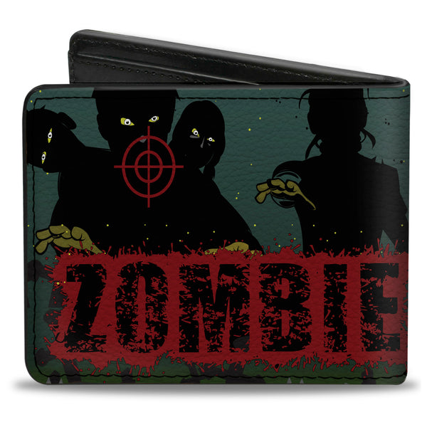 Buckle-Down Bi-Fold Wallet - ZOMBIE KILLER Zombie March Green Red Black