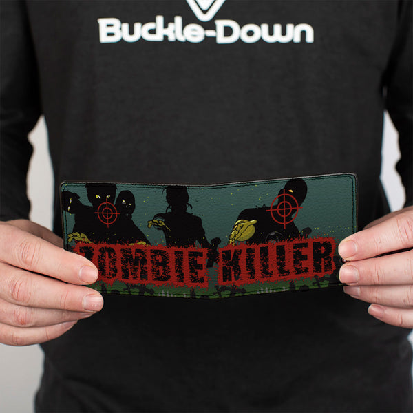 Buckle-Down Bi-Fold Wallet - ZOMBIE KILLER Zombie March Green Red Black