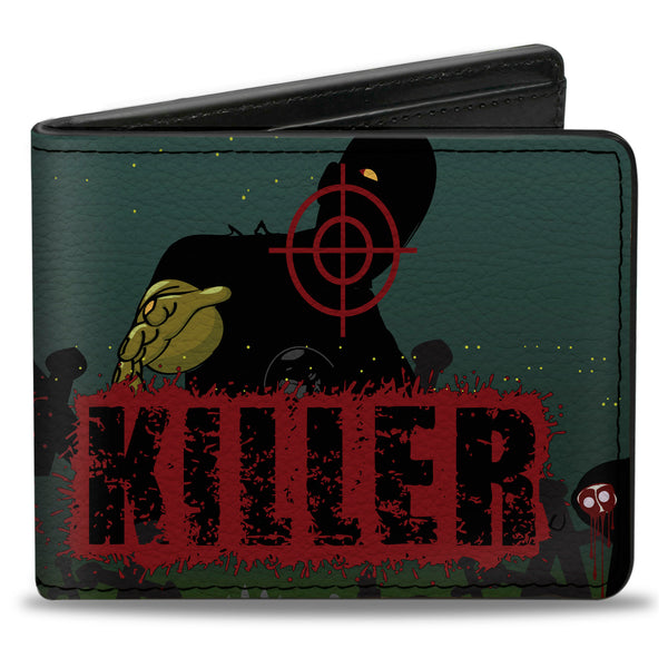 Buckle-Down Bi-Fold Wallet - ZOMBIE KILLER Zombie March Green Red Black