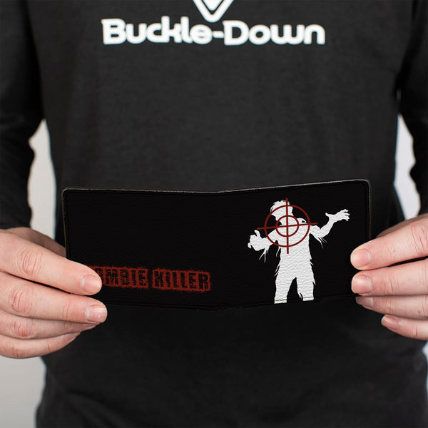 Buckle-Down Bi-Fold Wallet - ZOMBIE KILLER Zombie Target Black White Red