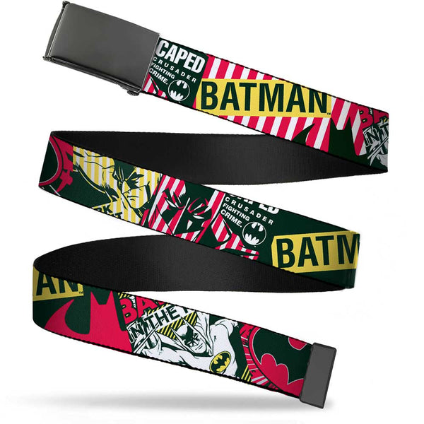 Buckle-Down Black Buckle Web Belt - Batman Caped Crusader Webbing