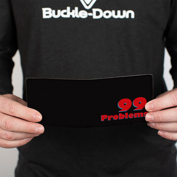 Buckle-Down Bi-Fold Wallet - 99 PROBLEMS Black Red
