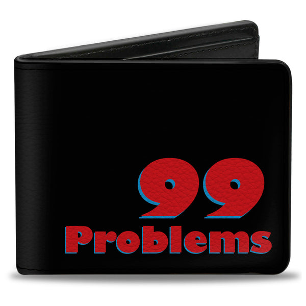 Buckle-Down Bi-Fold Wallet - 99 PROBLEMS Black Red