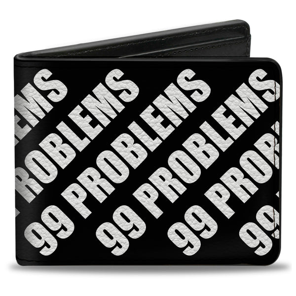 Buckle-Down Bi-Fold Wallet - 99 PROBLEMS Black White