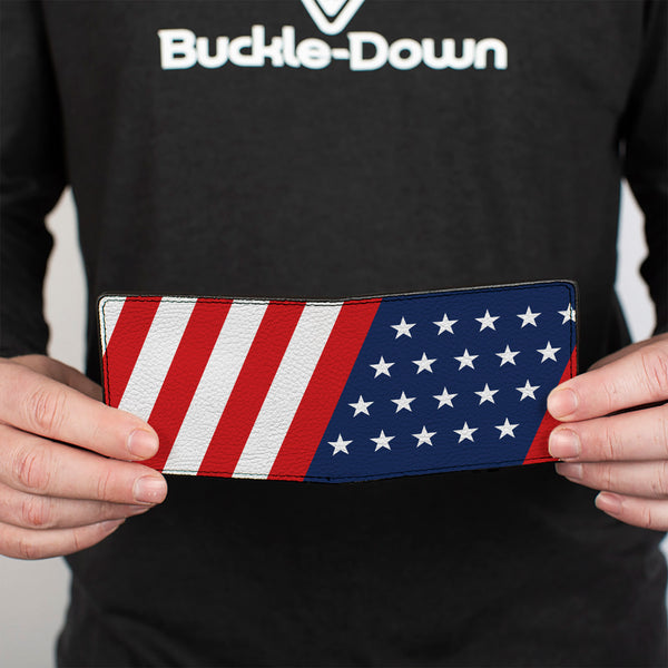 Buckle-Down Bi-Fold Wallet - American Flag Diagonal