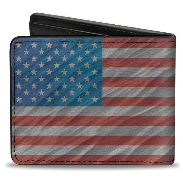 Buckle-Down Bi-Fold Wallet - American Flag Waving