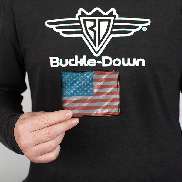 Buckle-Down Bi-Fold Wallet - American Flag Waving