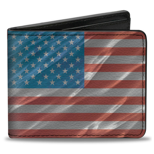 Buckle-Down Bi-Fold Wallet - American Flag Waving