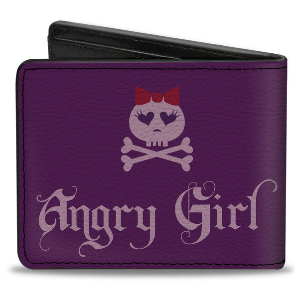 Buckle-Down Bi-Fold Wallet - Angry Girl Purple Pink
