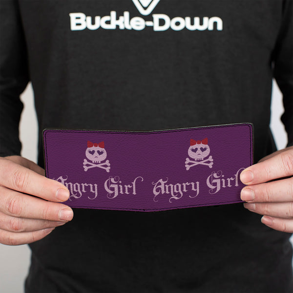 Buckle-Down Bi-Fold Wallet - Angry Girl Purple Pink