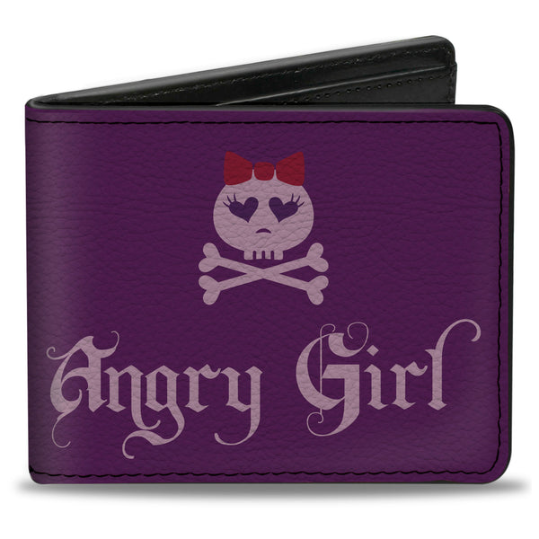 Buckle-Down Bi-Fold Wallet - Angry Girl Purple Pink
