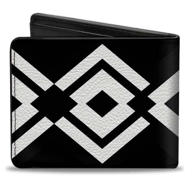 Buckle-Down Bi-Fold Wallet - Aztec2 White Black