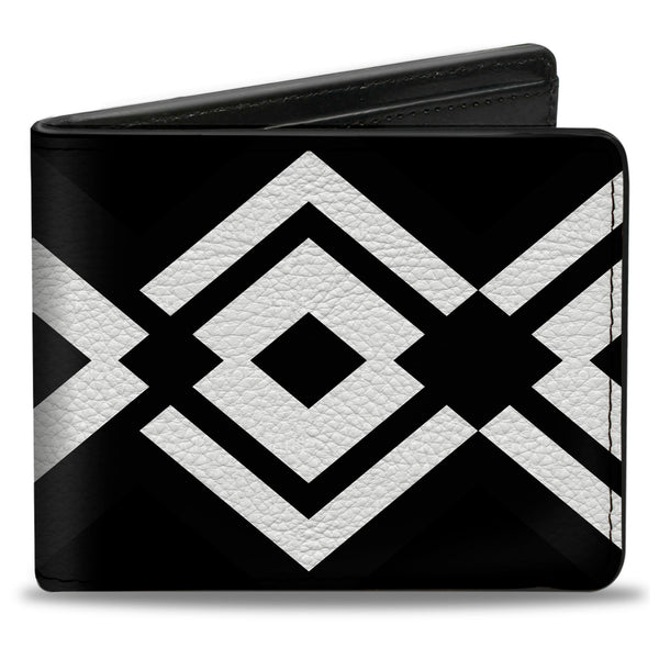 Buckle-Down Bi-Fold Wallet - Aztec2 White Black
