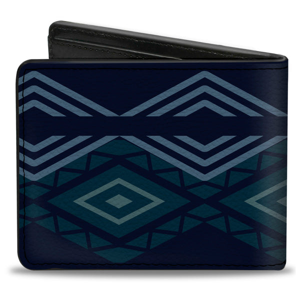 Buckle-Down Bi-Fold Wallet - Aztec3 Blues