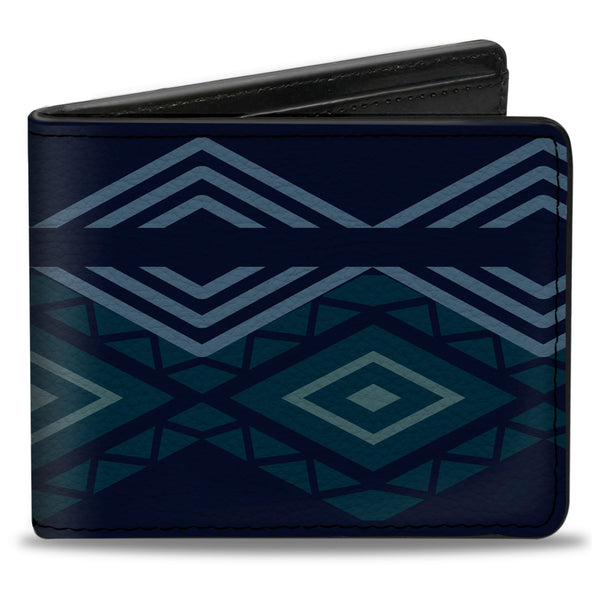 Buckle-Down Bi-Fold Wallet - Aztec3 Blues
